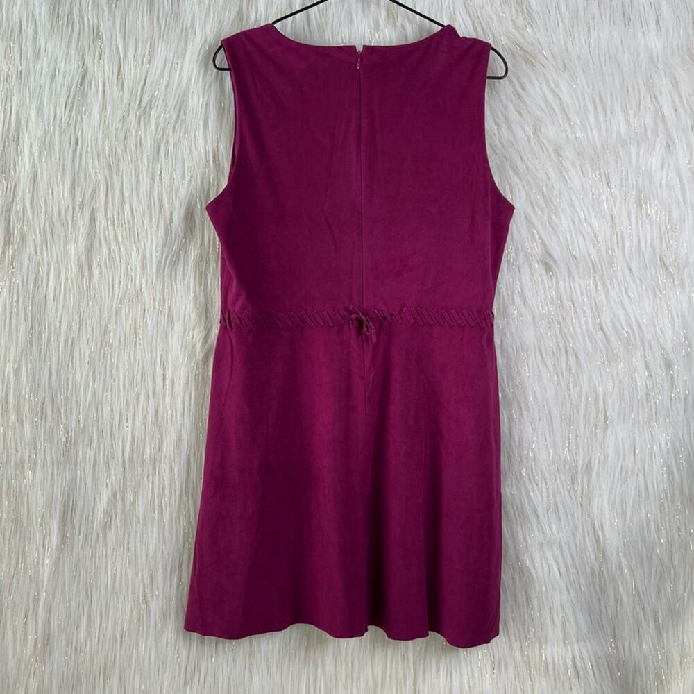 Cece Womens Mini A Line Dress Purple Stretch V Neck Lined Sleeveless Tie Back 12 - Picture 2 of 10